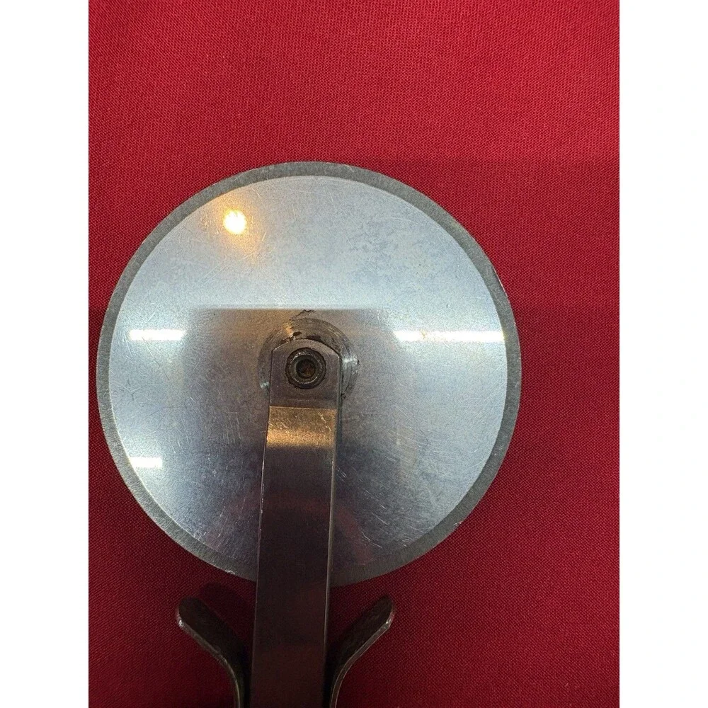 Vintage Ekco Pizza Cutter Made In USA Black Handle Stainless Steel 8 Inch